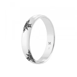 Alianza Oro Blanco 4mm y 4 Eguzkilore Personalizable