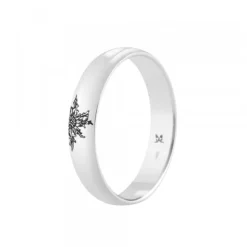 Alianza Oro Blanco 4mm y 1 Eguzkilore Personalizable