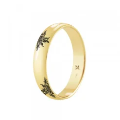 Alianza Oro 4mm con 4 Eguzkilore Personalizable