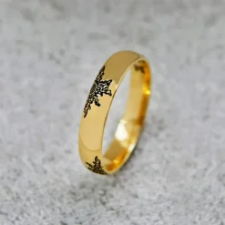 Alianza Oro 4mm con 4 Eguzkilore Personalizable