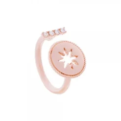 Anillo B2 Plata Rosa y Circonitas