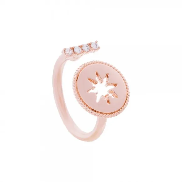 Anillo B2 Plata Rosa y Circonitas