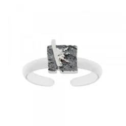 Anillo Cuadrado Flysch Plata