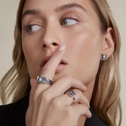 Anillo Cuadrado Flysch Plata