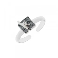 Anillo Cuadrado Flysch Plata