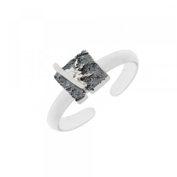 Anillo Cuadrado Flysch Plata