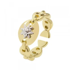 Anillo Donna Plata Dorada Eguzkilore Plata