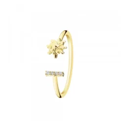 Anillo Eguzkilore Oro Apertura con Brillante