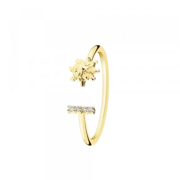 Anillo Eguzkilore Oro Apertura con Brillante