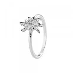 Anillo Eguzkilore Oro Blanco y Brillante