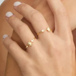 Anillo Eguzkilore Oro y Diamante Apertura