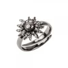 Anillo Eguzkilore Plata Negra Ajustable