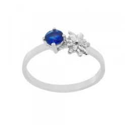 Anillo Enea2 Oro Blanco con Zafiro