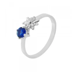 Anillo Enea2 Oro Blanco con Zafiro