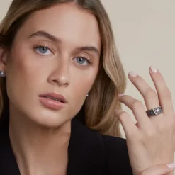 Anillo Grande Flysch Plata con Lámina de Oro