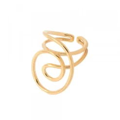 Anillo Hariak Grande Plata Dorada