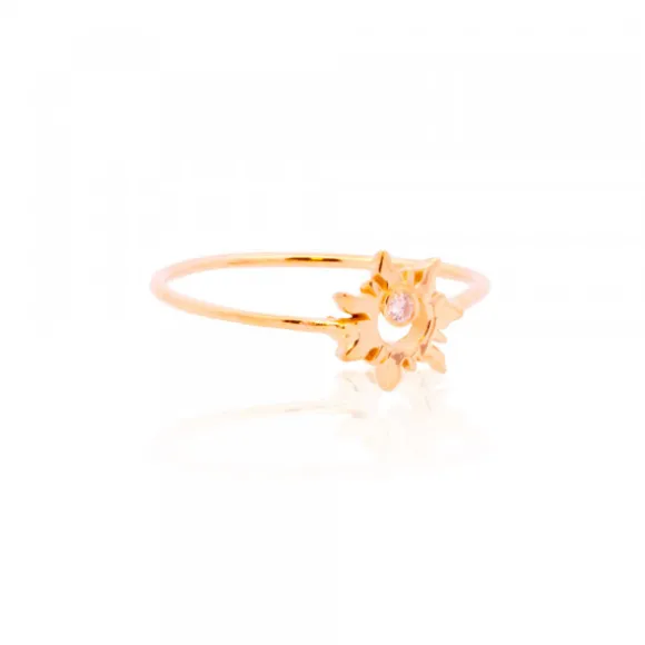 Anillo Mountain de Oro con Brillante