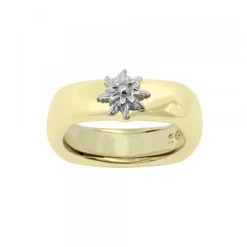 Anillo Olatu Cuadrado Plata Dorada