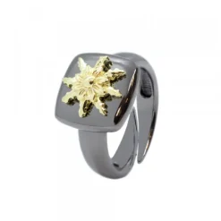 Anillo Q2 Rutenio con Eguzkilore Dorado