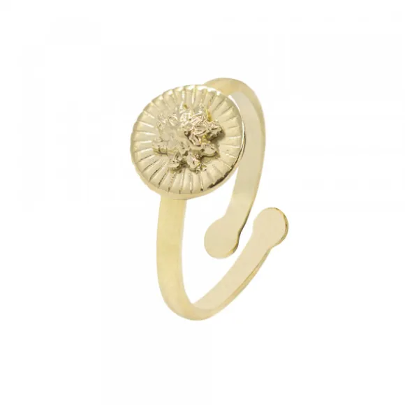 Anillo Radial Plata Dorada