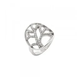 Anillo Ramas Plata y Circonitas