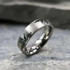 Anillo Titanio con 4 Eguzkilores Personalizable