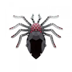 Broche Araña Plata con Cristales
