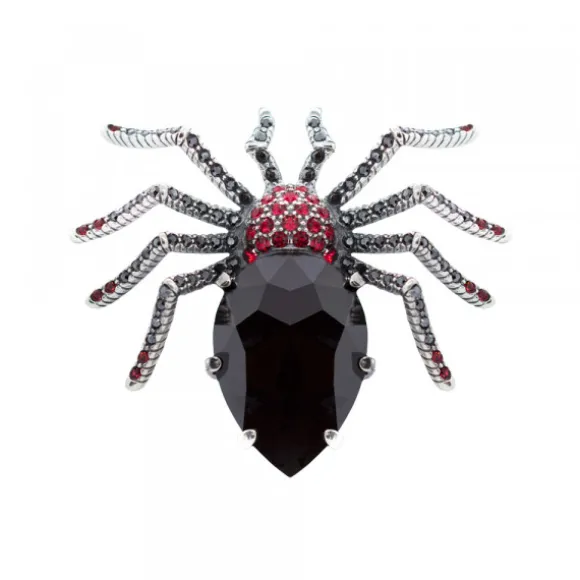 Broche Araña Plata con Cristales