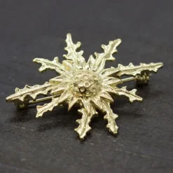 Broche Eguzkilore Plata Dorada