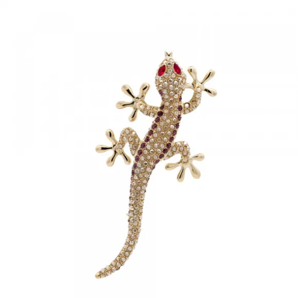 Broche Salamandra Plata Dorada