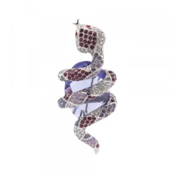 Broche Serpiente Plata y Cristales