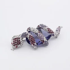 Broche Serpiente Plata y Cristales