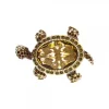 Broche Tortuga Plata y Cristales Marrones