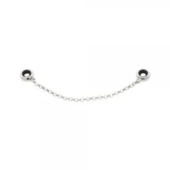 Cadena de seguridad lisa en plata Eguzkicharm