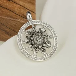 Cerco Eguzkilore Plata Negra y Circonitas Personalizable