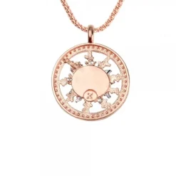 Cerco Eguzkilore Plata Rosa y Circonitas Personalizable