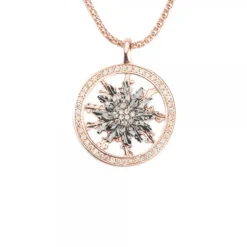 Cerco Eguzkilore Plata Rosa y Circonitas Personalizable