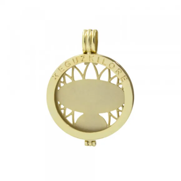 Cerco L Eguzkilore de Plata Dorada Personalizable