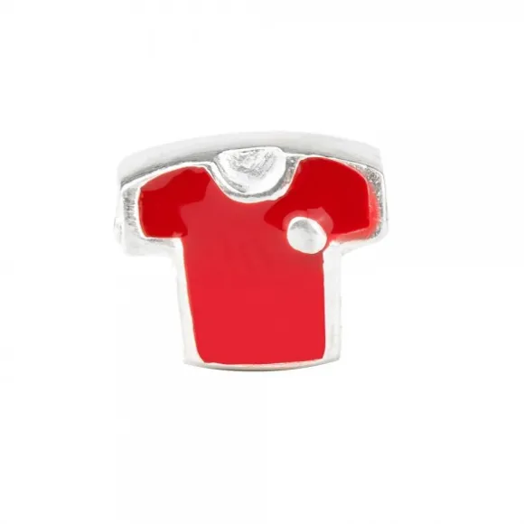 Charm Camiseta Roja Plata