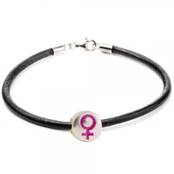 Charm Símbolo Mujer Plata y Esmalte Morado