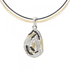 Colgante Almendra Vitoria Silueta Lámina de Oro