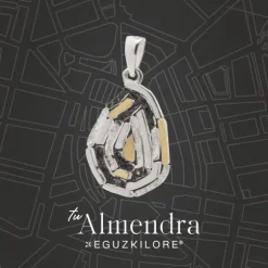 Colgante Almendra Vitoria Silueta Lámina de Oro