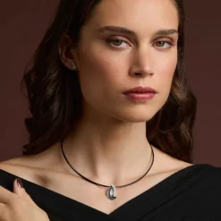 Colgante Almendra Vitoria Plata y Lámina de Oro