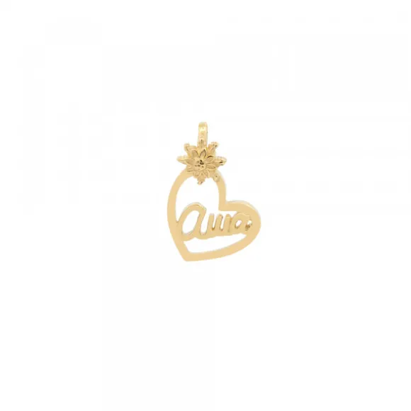 Colgante Ama Bihotza Plata Dorada