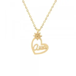 Colgante Ama Bihotza Plata Dorada