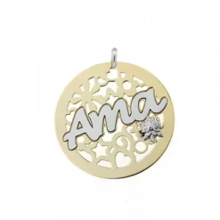 Colgante Ama Calado Plata Dorada Bicolor