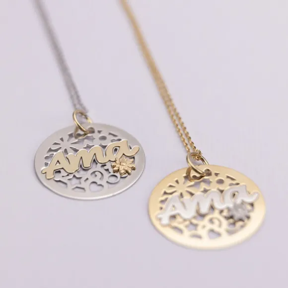 Colgante Ama Calado Plata Bicolor