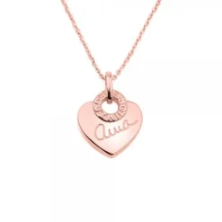 Colgante Ama Corazón Plata Rosa