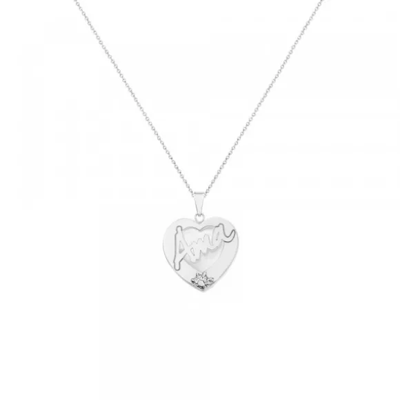 Colgante Ama Corazón Plata y Nácar