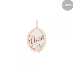 Colgante Ama Oval Plata Rosa